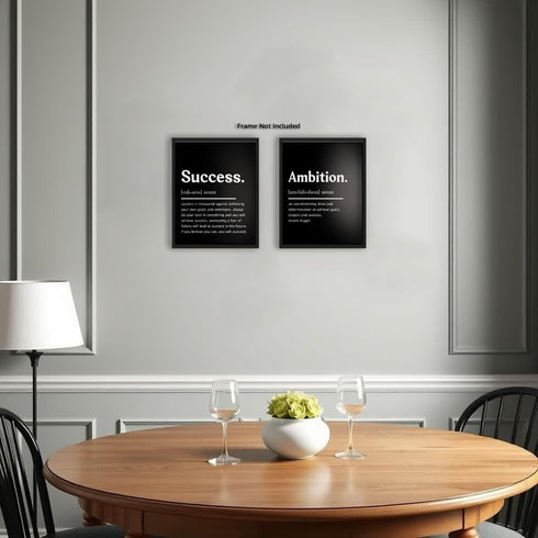 Posterizer 2 pcs-Meaning Of Ambition and Success-Dream Bigger-Motivational & Inspirational Art-Gift for Entrepreneurs-Decor for Home & Office- unf...